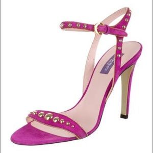 Emilio Pucci Purple Suede Gold Studded Sandals EU 37